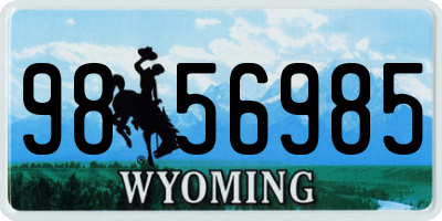 WY license plate 9856985