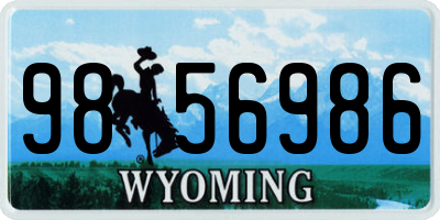 WY license plate 9856986