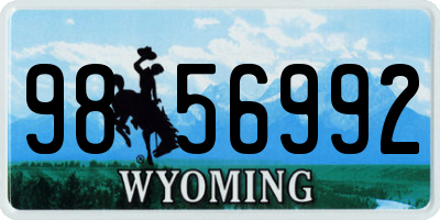 WY license plate 9856992