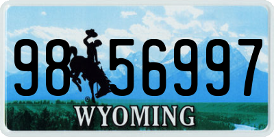 WY license plate 9856997