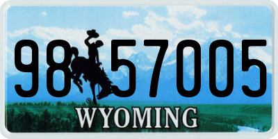 WY license plate 9857005