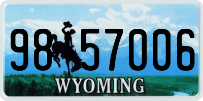 WY license plate 9857006