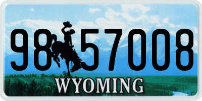 WY license plate 9857008