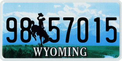 WY license plate 9857015