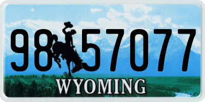 WY license plate 9857077