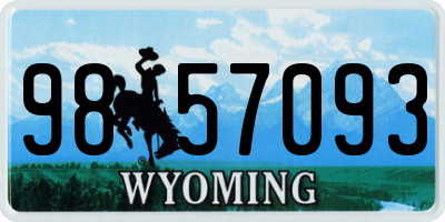 WY license plate 9857093