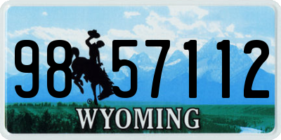 WY license plate 9857112