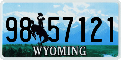 WY license plate 9857121