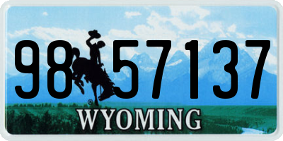 WY license plate 9857137
