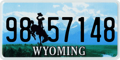 WY license plate 9857148