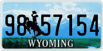 WY license plate 9857154
