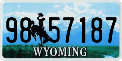 WY license plate 9857187