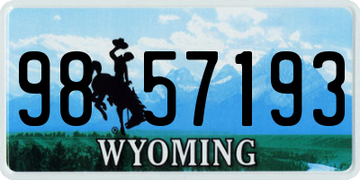 WY license plate 9857193