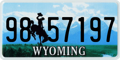 WY license plate 9857197