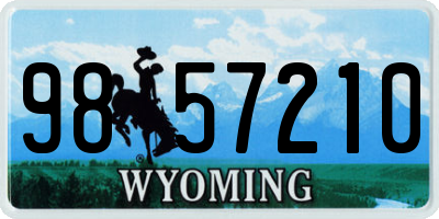WY license plate 9857210
