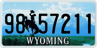 WY license plate 9857211