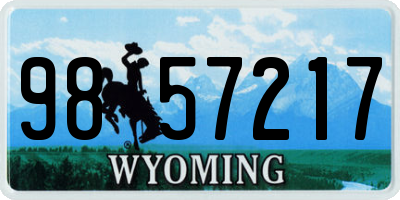 WY license plate 9857217