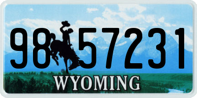 WY license plate 9857231