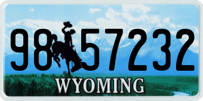 WY license plate 9857232