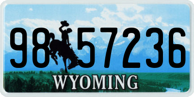 WY license plate 9857236