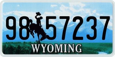 WY license plate 9857237