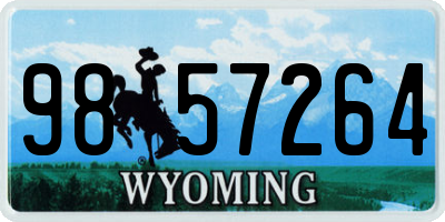 WY license plate 9857264