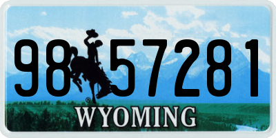 WY license plate 9857281