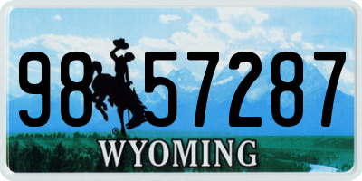 WY license plate 9857287