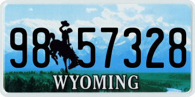 WY license plate 9857328