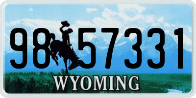 WY license plate 9857331