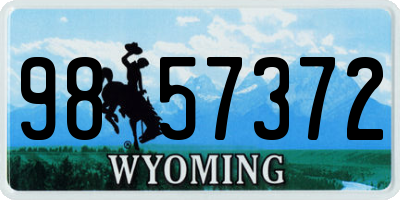 WY license plate 9857372