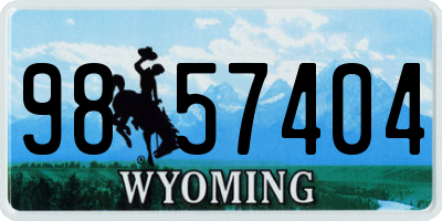 WY license plate 9857404