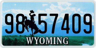 WY license plate 9857409