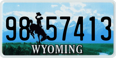 WY license plate 9857413