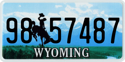 WY license plate 9857487