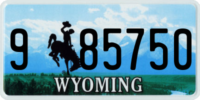 WY license plate 985750