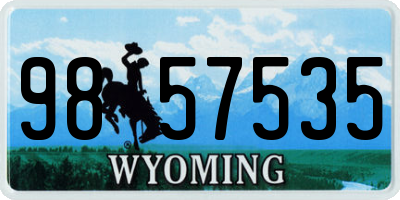 WY license plate 9857535