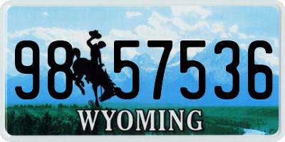 WY license plate 9857536
