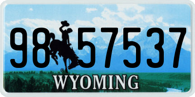 WY license plate 9857537