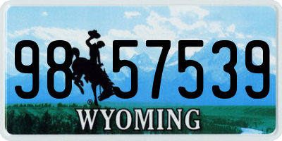WY license plate 9857539