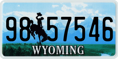 WY license plate 9857546
