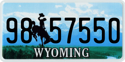WY license plate 9857550