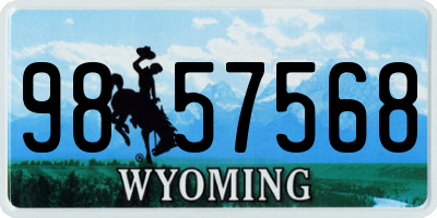 WY license plate 9857568