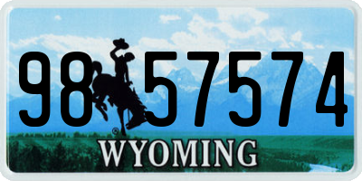 WY license plate 9857574