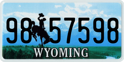 WY license plate 9857598