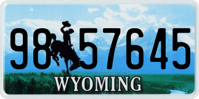 WY license plate 9857645