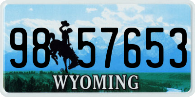 WY license plate 9857653