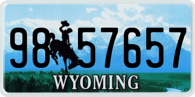 WY license plate 9857657