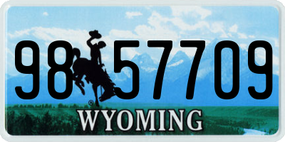 WY license plate 9857709