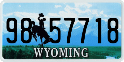 WY license plate 9857718